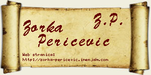 Zorka Peričević vizit kartica